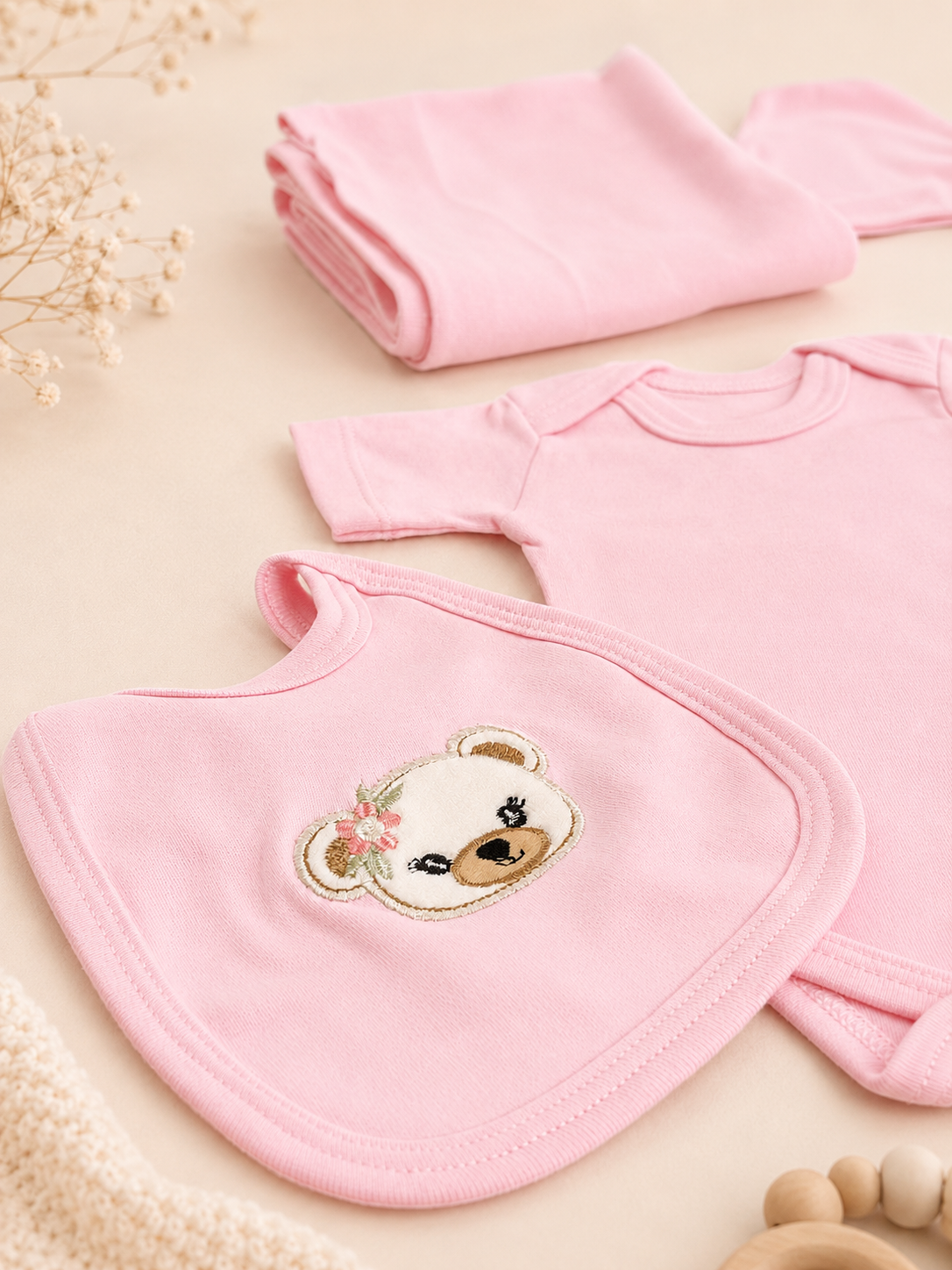 Višedjelni set za novorođenče - Pink Teddy