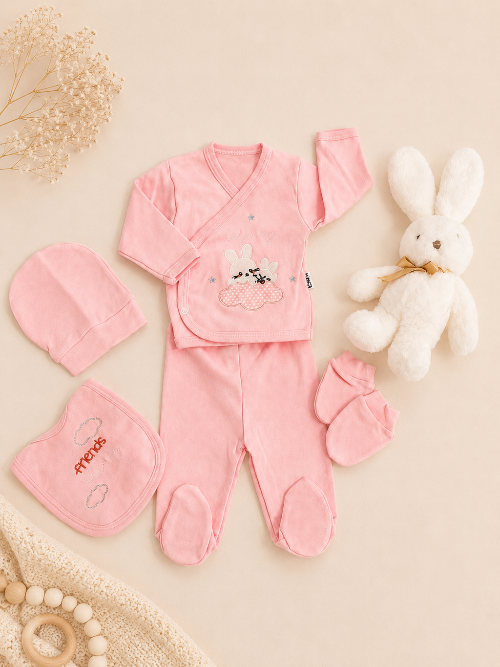 Višedjelni set za novorođenče - Pink Bunny