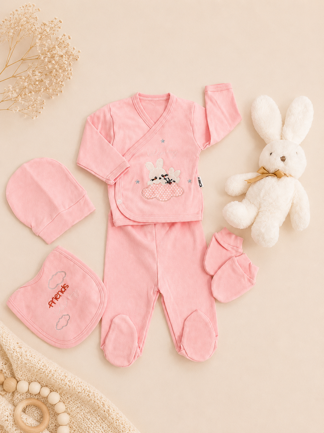 Višedjelni set za novorođenče - Pink Bunny