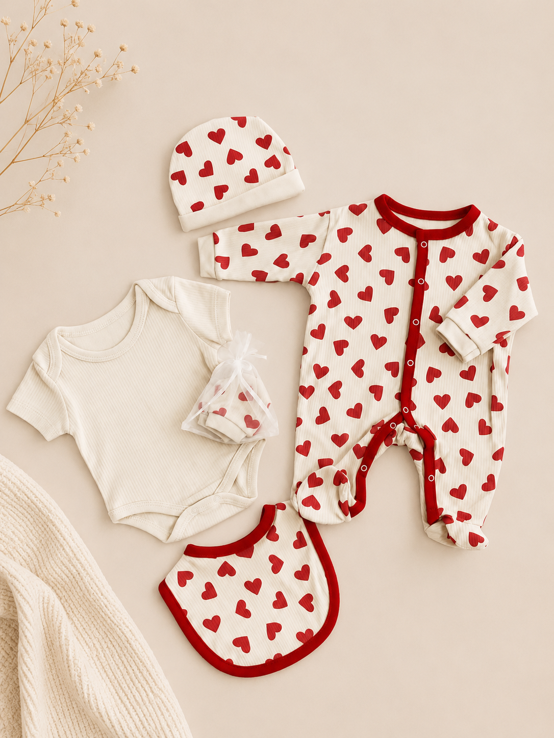 Višedjelni set za bebe - Srca