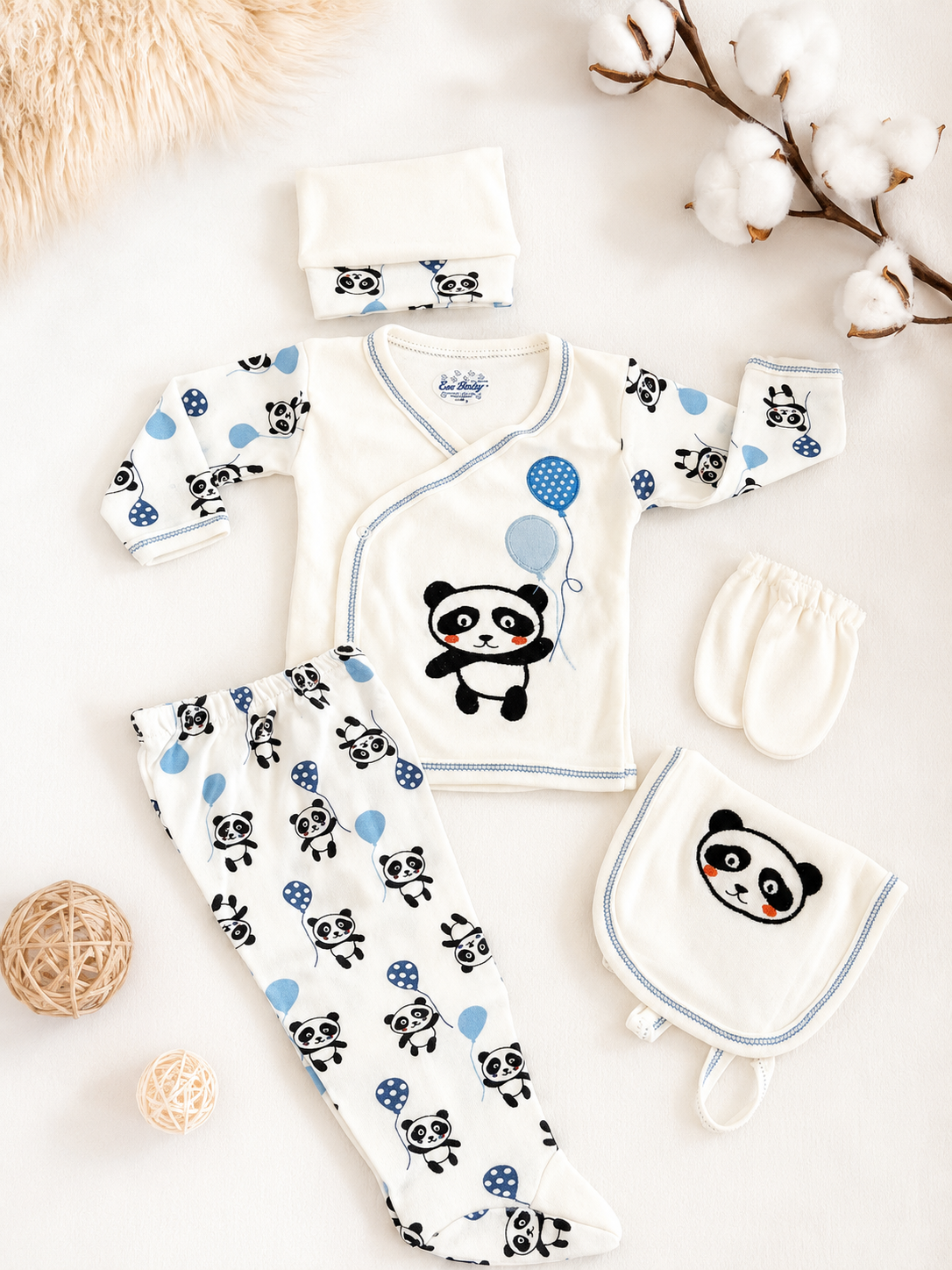 Višedjelni set za novorođenče - Plava panda