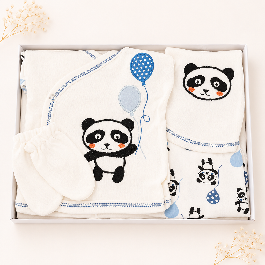 Višedjelni set za novorođenče - Plava panda